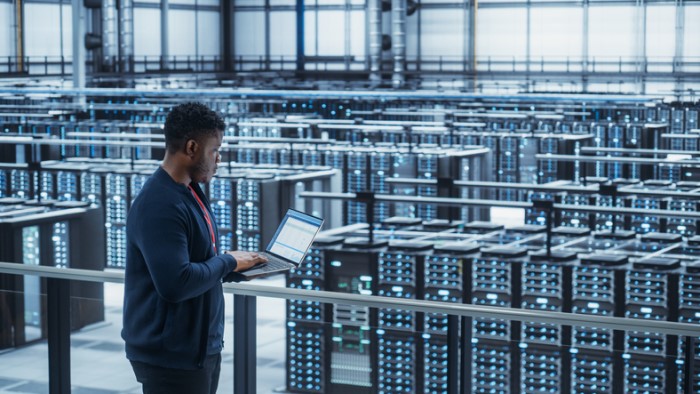 indoor view of a data center hvac system