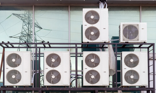 Commercial HVAC Unites on top of a building